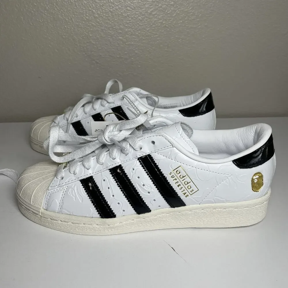 Bape X adidas Sz 7 Superstar Vintage Sneakers Classic Retro Originals Shoes Men